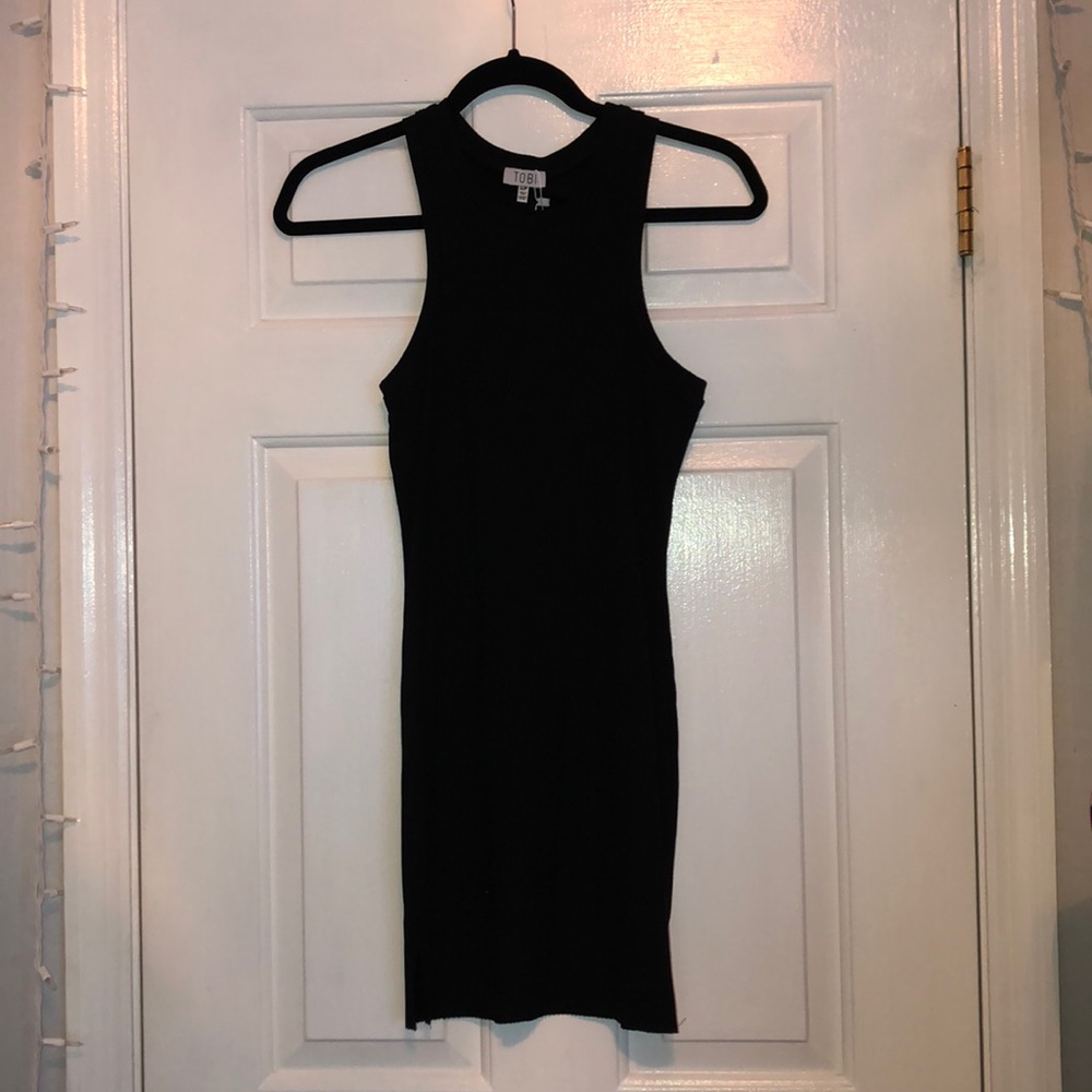 Tobi Ribbed Black Dress Small